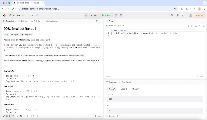 Interviewer's screen